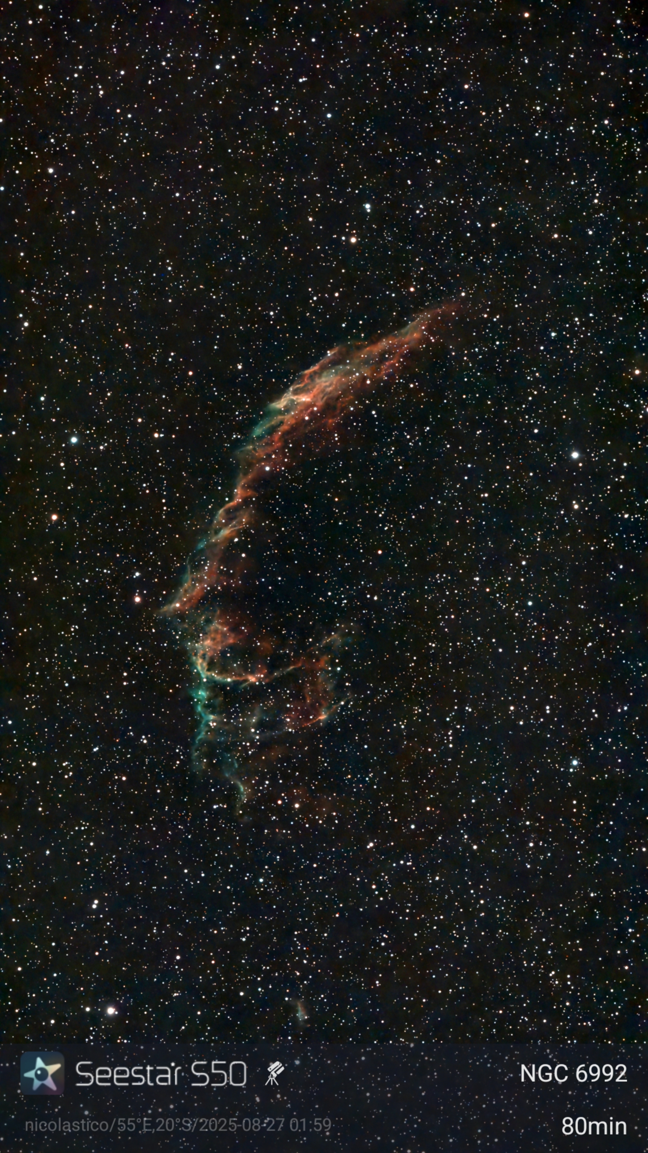 NGC 6992 – brut Seestar